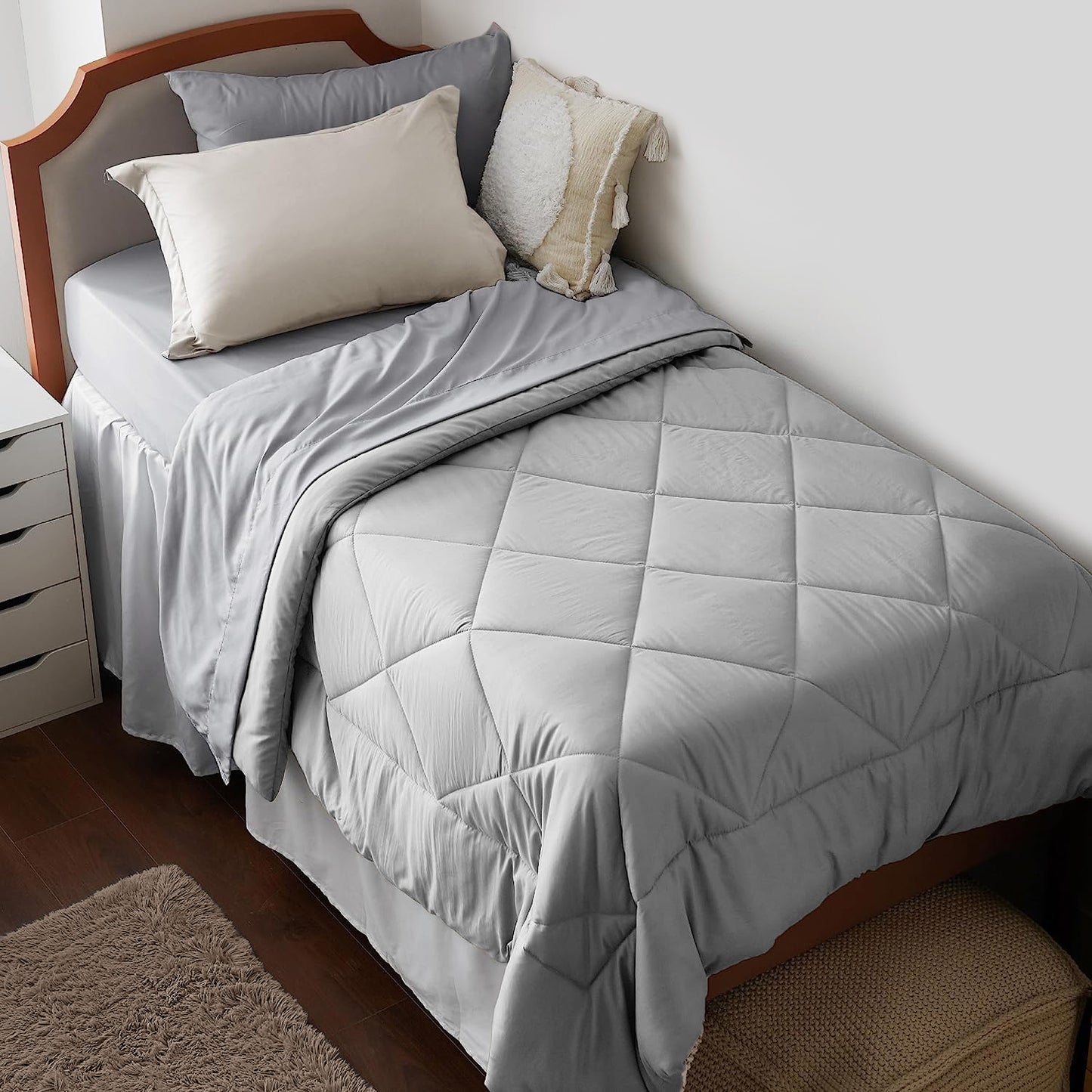 Premium Brushed Microfiber All Season Export Quality 1pc Comforter, 300GSM, 700+ Fill Power, 45 oz Fill Weight