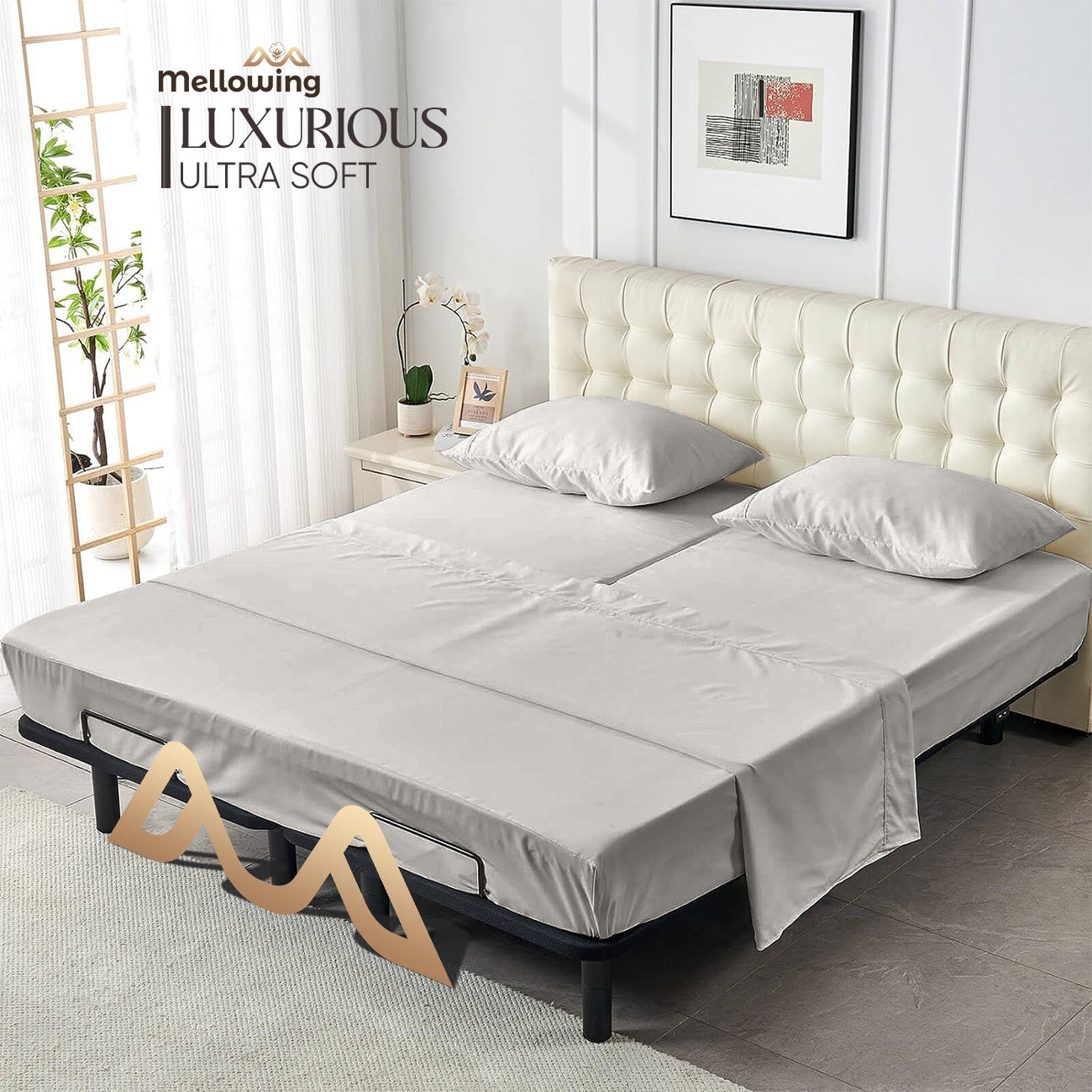 400TC 100% Organic Cotton Multi-Ruffle 1pc Bedskirt All Drop/Size