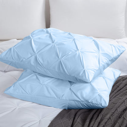 800TC 100% Organic Cotton Set of 2PC Pinch Pleated Pillow Cases Envelope Closure