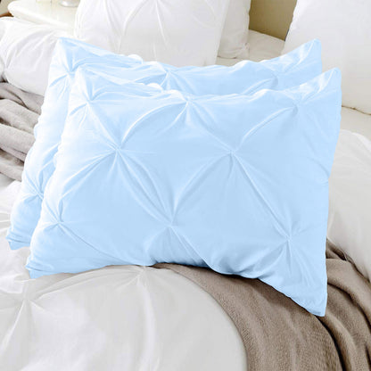400TC 100% Organic Cotton Set of 2PC Pinch Pleated Pillow Cases Envelope Closure