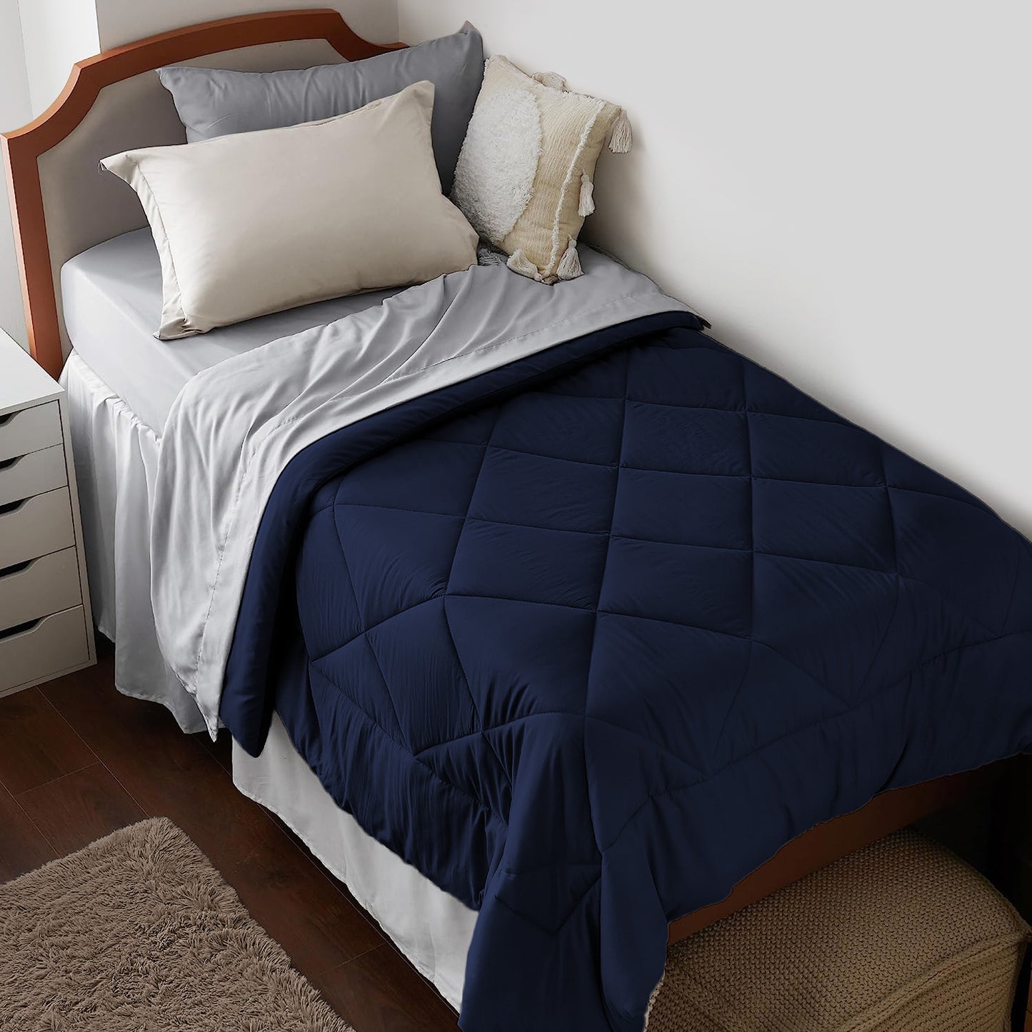Premium Brushed Microfiber All Season Export Quality 1pc Comforter, 300GSM, 700+ Fill Power, 45 oz Fill Weight