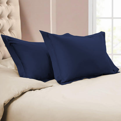 800TC 100% Organic Cotton Pillow Shams Set o f 2 - Envelope Closure
