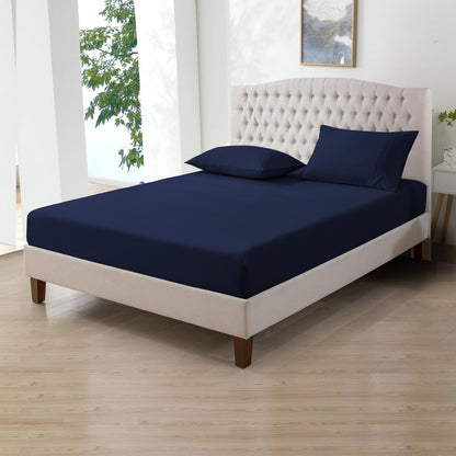800TC 100% Organic Cotton 3pc Fitted Sheet 18" Deep Pocket ( 1 Fitted & 2 Pillowcases )