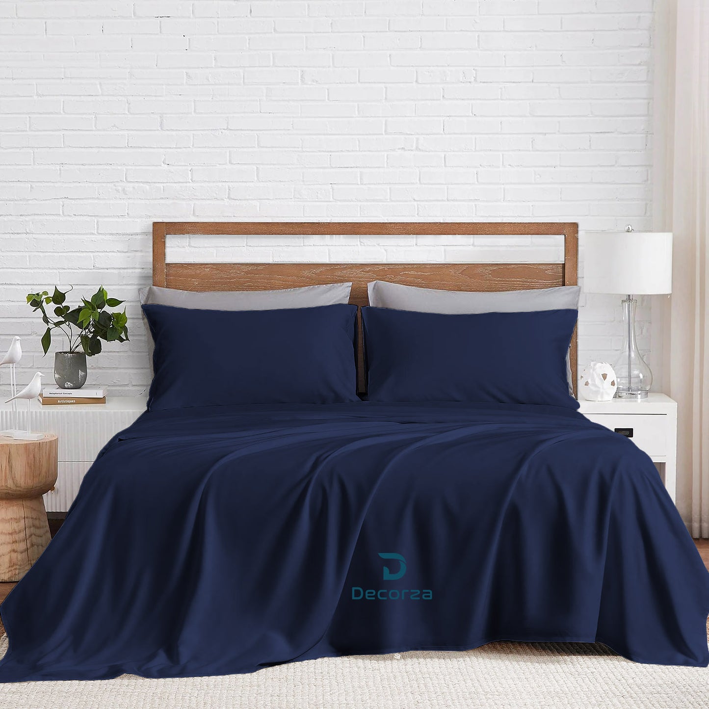 400TC 100% Organic Cotton 6pc Sheet Set -18"" Deep Pocket  ( 1 Fitted , 1 Flat & 2 Pillowcases )