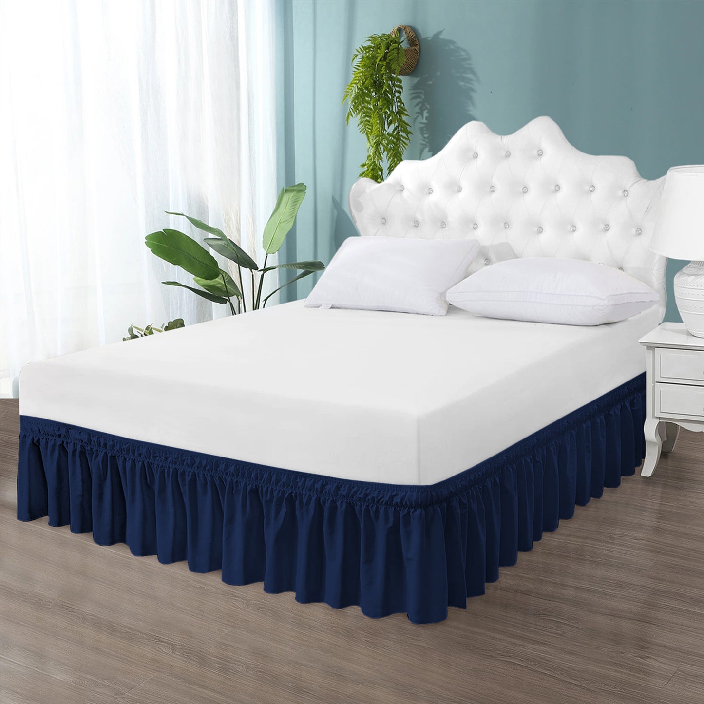 400TC 100% Organic Cotton Wrap Around Ruffled 1pc Bedskirt All Drop/Size