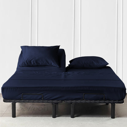 400TC 100% Organic Cotton 4pc Split Head Flex Sheet Set -18" Deep Pocket  ( 1 Fitted , 1 Flat & 4 Pillowcases )