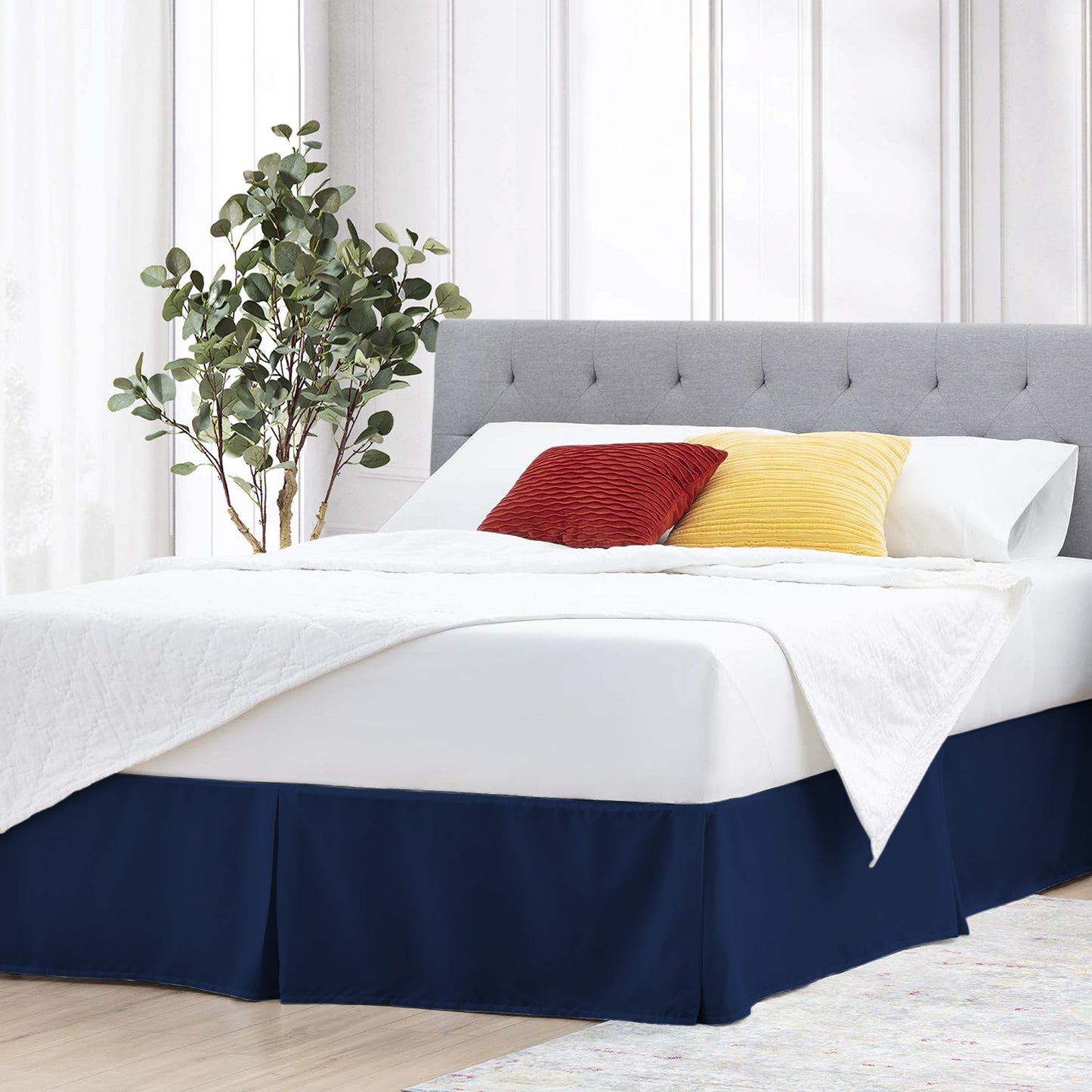 400TC 100% Organic Cotton Split Corner Pleated 1pc Bedskirt All Drop/Size