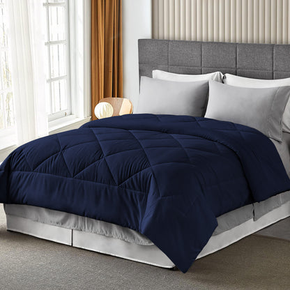 400TC 100% Organic Cotton All Season Export Quality 1pc Comforter, 300GSM, 700+ Fill Power, 45 oz Fill Weight