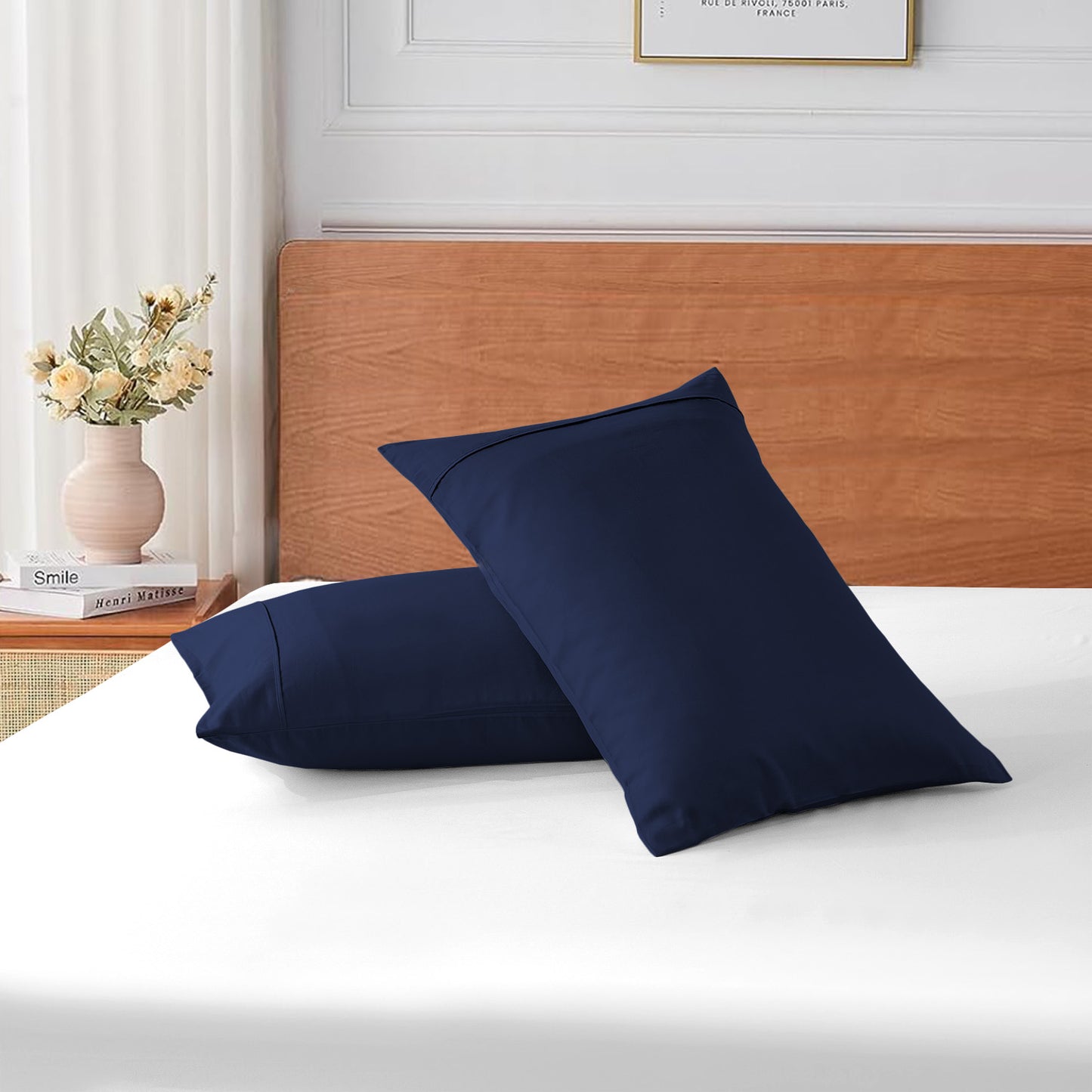 800TC 100% Organic Cotton Set of 2 Pillow Cases Envelope Closure