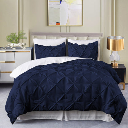 400TC 100% Organic Cotton All Season Export Quality 1pc Pinch Pleated Comforter, 300GSM, 700+ Fill Power, 45 oz Fill Weight