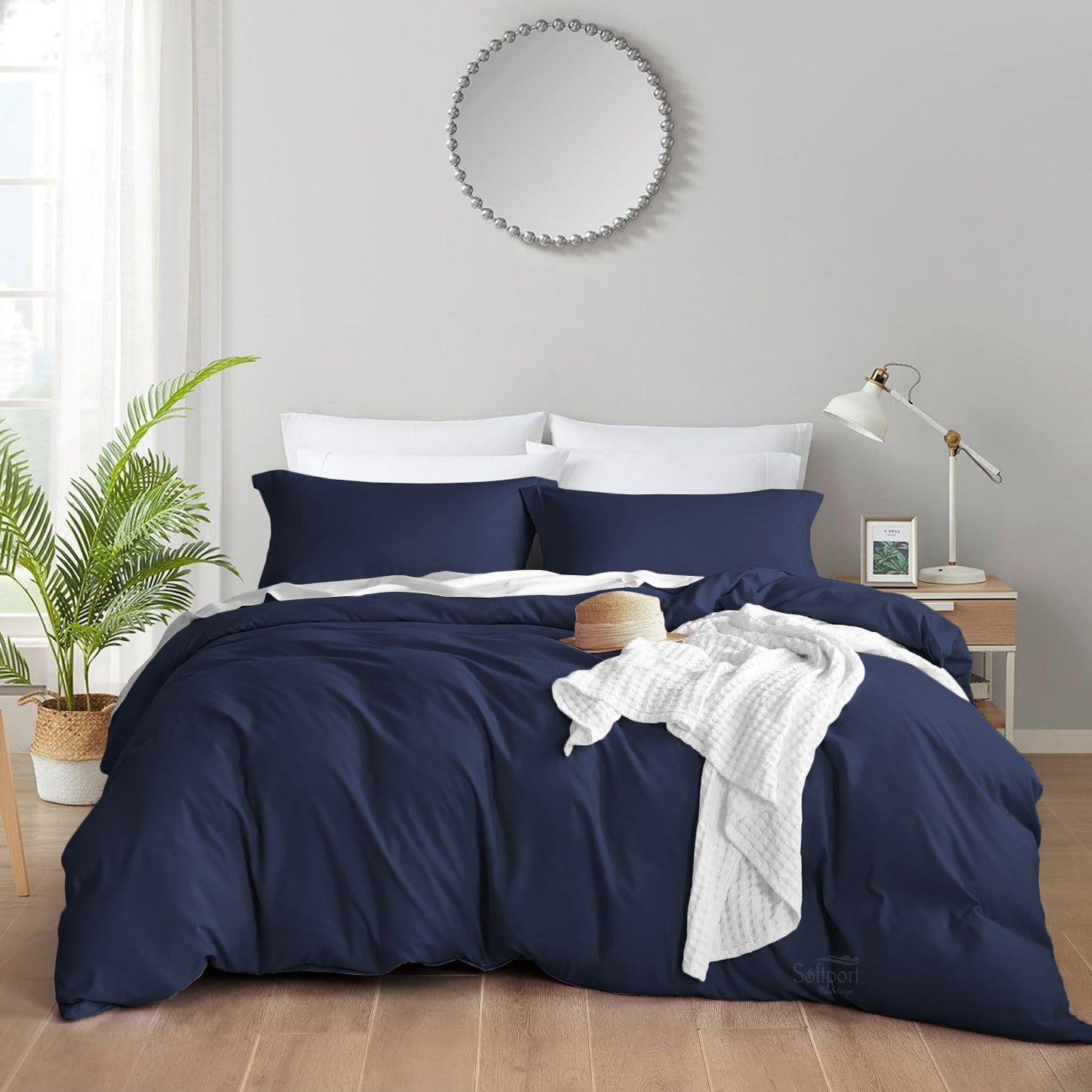 800TC 100% Organic Cotton 1pc Duvet Cover Set with Zipper Closure & Corner Ties