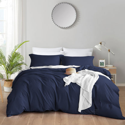800TC 100% Organic Cotton 1pc Duvet Cover Set with Zipper Closure & Corner Ties