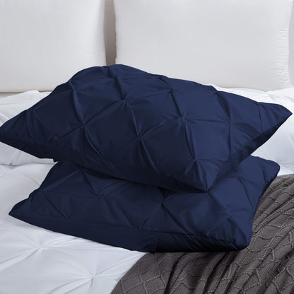 800TC 100% Organic Cotton Set of 2PC Pinch Pleated Pillow Cases Envelope Closure
