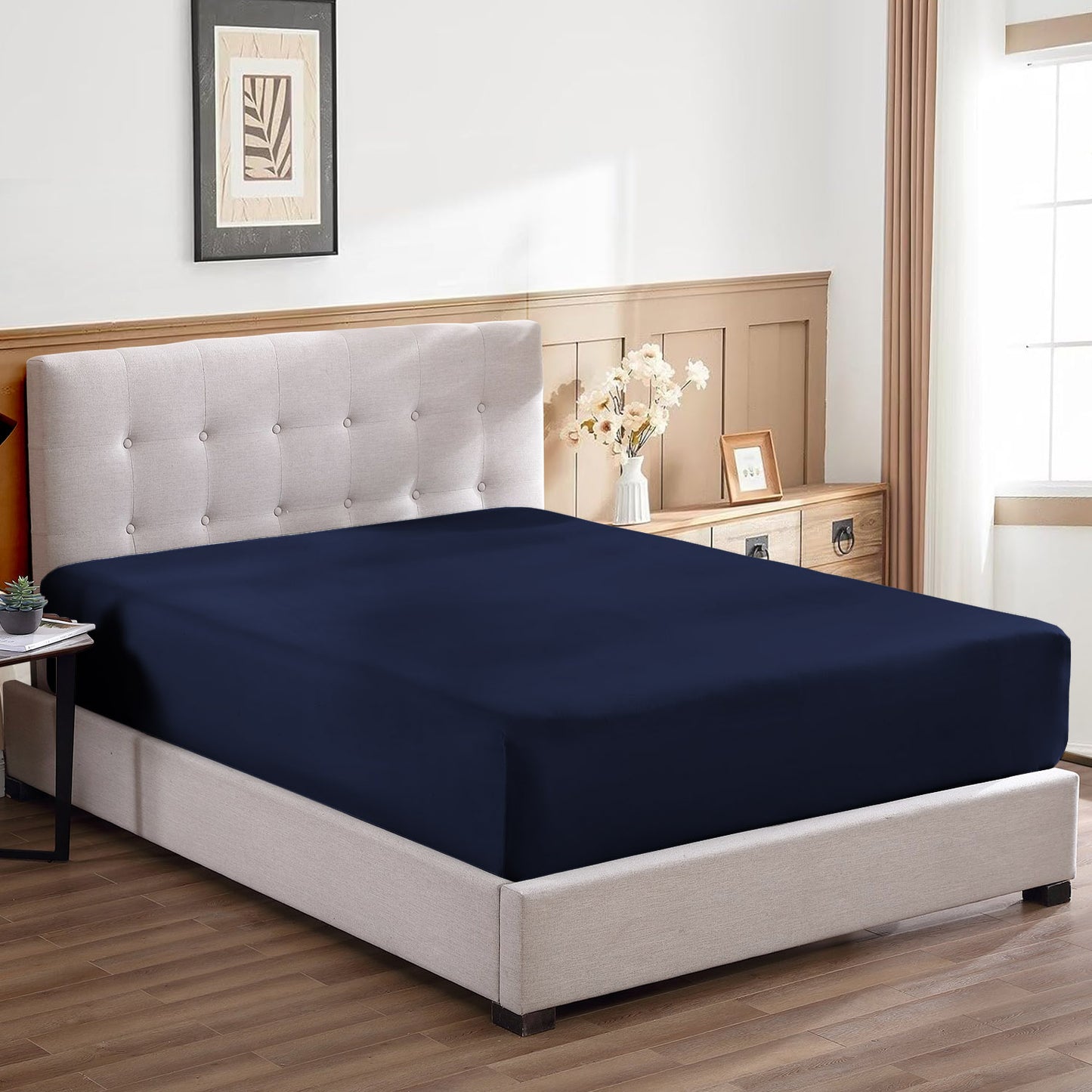 800TC 100% Organic Cotton 1pc Fitted Sheet 18" Deep Pocket