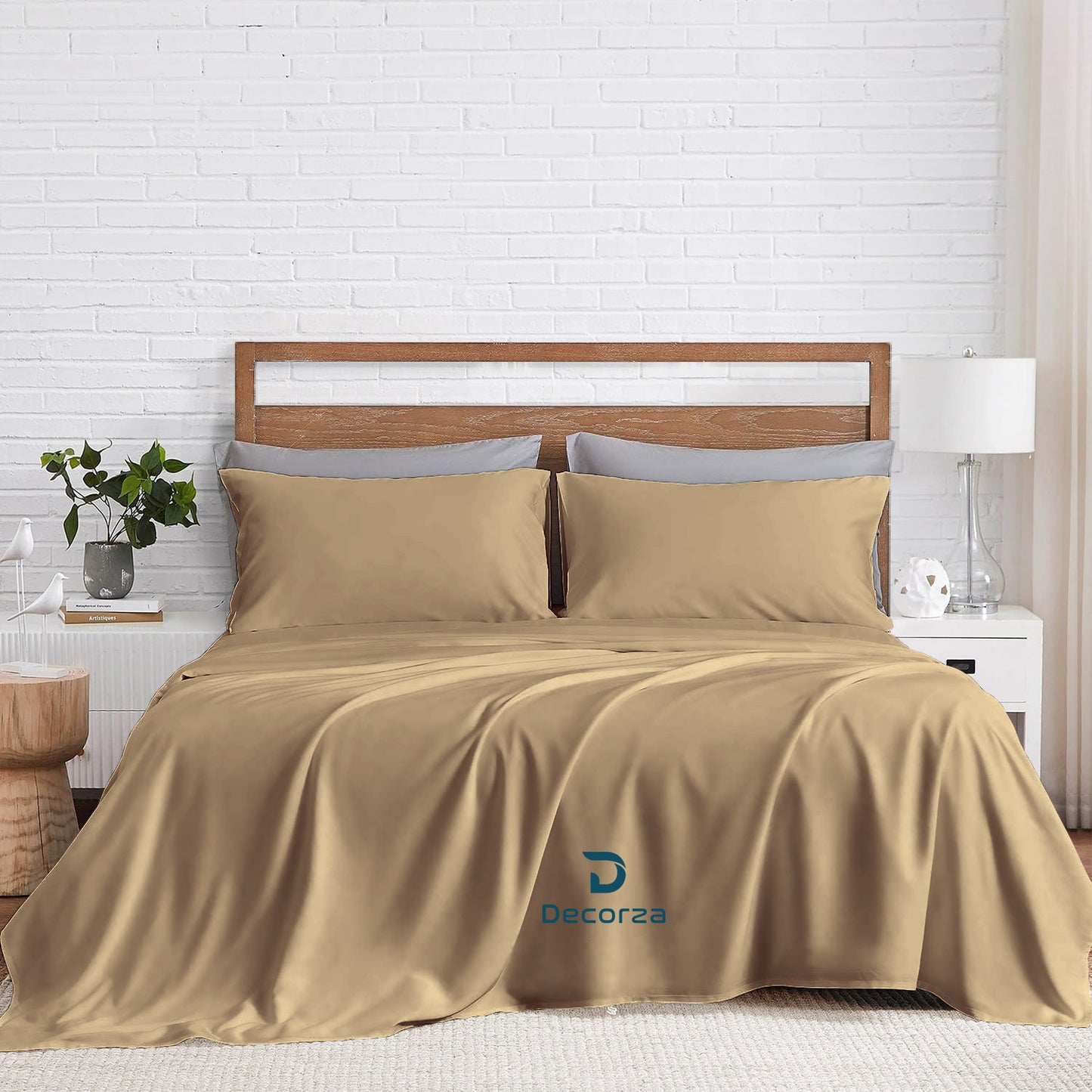 400TC 100% Organic Cotton 6pc Sheet Set -18"" Deep Pocket  ( 1 Fitted , 1 Flat & 2 Pillowcases )