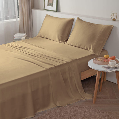 400TC 100% Organic Cotton 3pc Flat Sheet All Size/Colors ( 1 Flat & 2 Pillowcases )