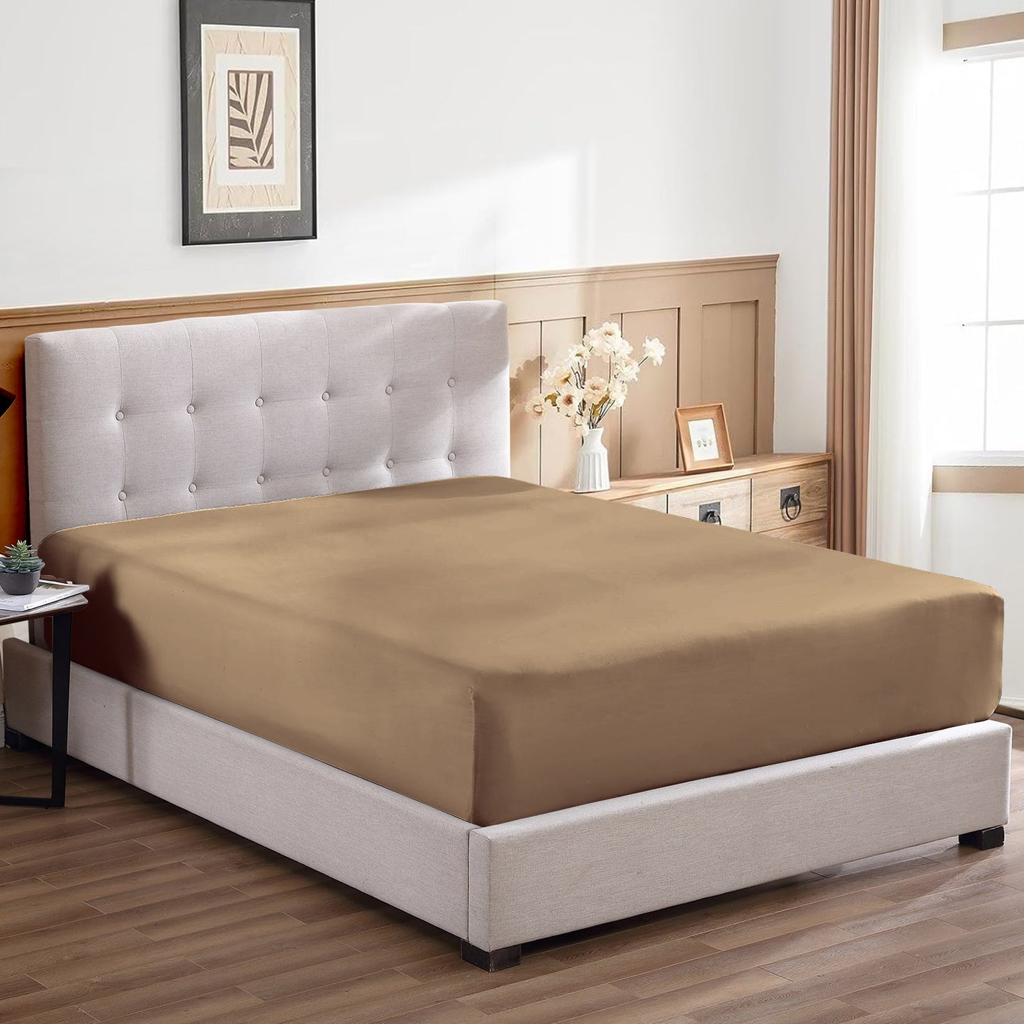 800TC 100% Organic Cotton 1pc Fitted Sheet 18" Deep Pocket