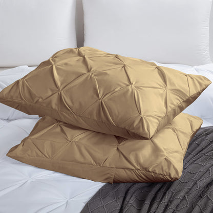 800TC 100% Organic Cotton Set of 2PC Pinch Pleated Pillow Cases Envelope Closure