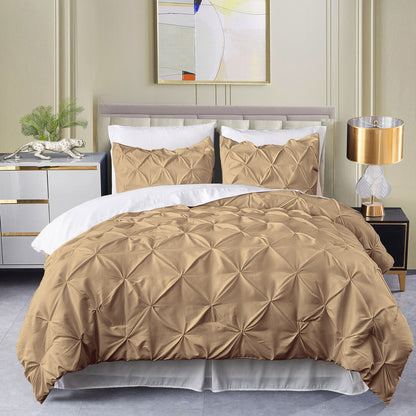 400TC 100% Organic Cotton All Season Export Quality 1pc Pinch Pleated Comforter, 300GSM, 700+ Fill Power, 45 oz Fill Weight