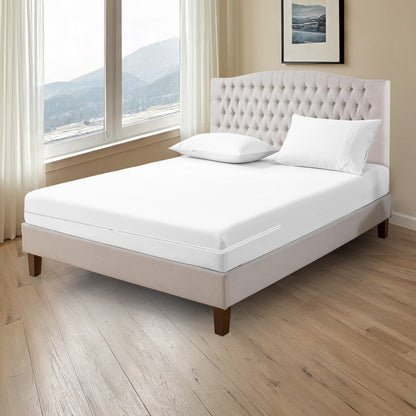800TC 100% Organic Cotton 3pc Zipper Fitted Sheet 8" Deep Pocket ( 1 Fitted & 2 Pillowcases )