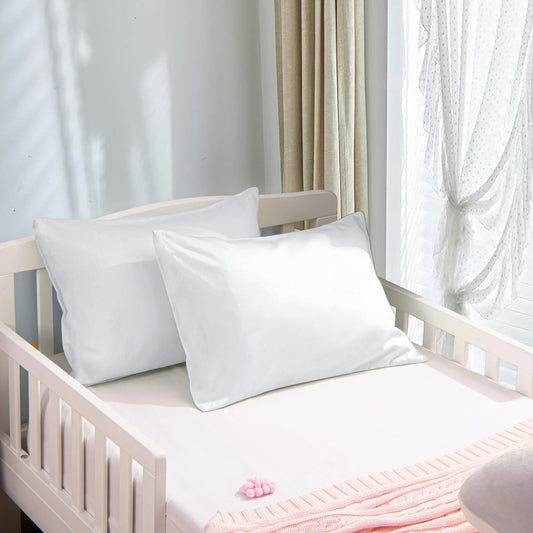 800TC 100% Organic Cotton Set of 2 Toddler/Travel Pillow Cases Zipper Closure