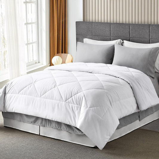 400TC 100% Organic Cotton All Season Export Quality 1pc Comforter, 300GSM, 700+ Fill Power, 45 oz Fill Weight