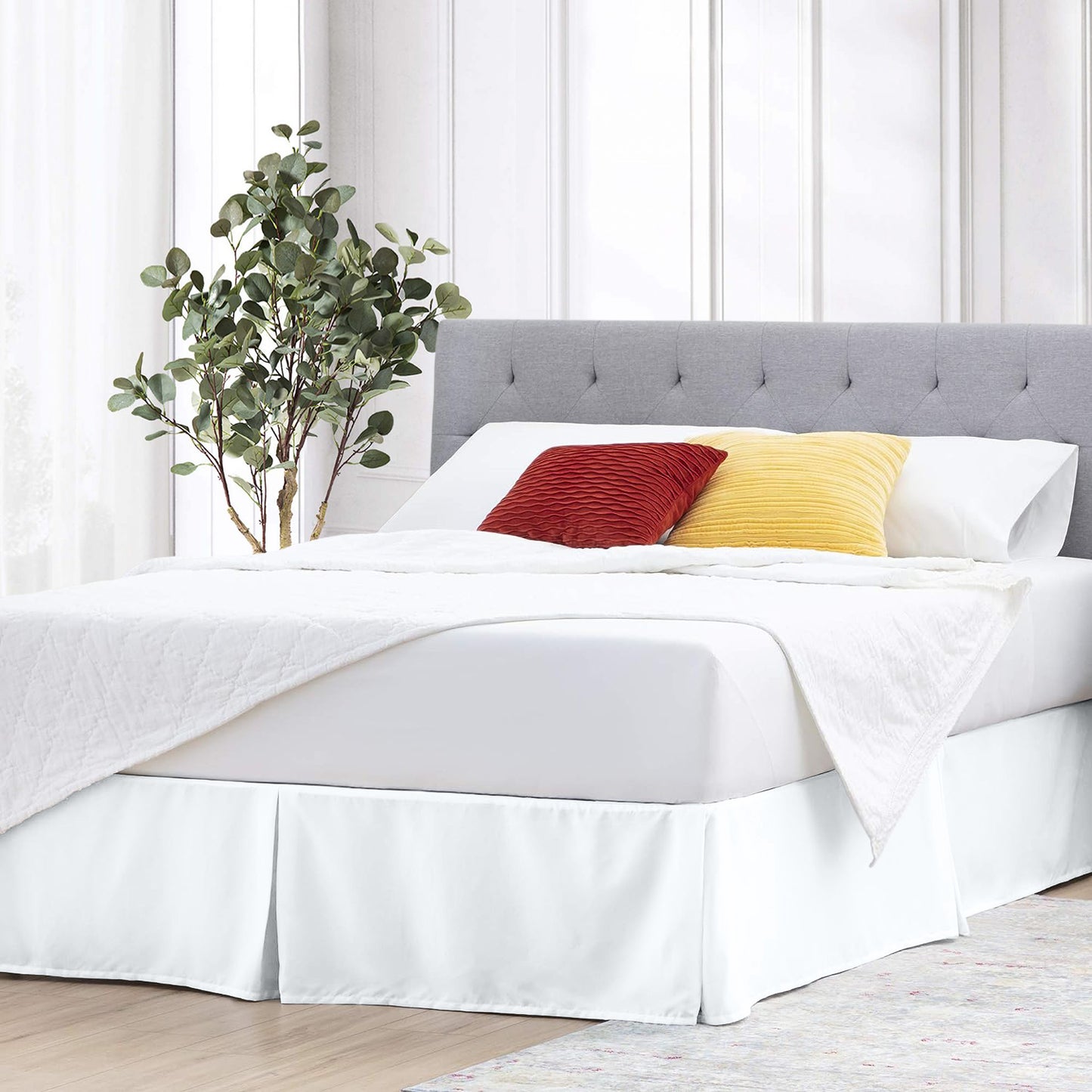 400TC 100% Organic Cotton Split Corner Pleated 1pc Bedskirt All Drop/Size