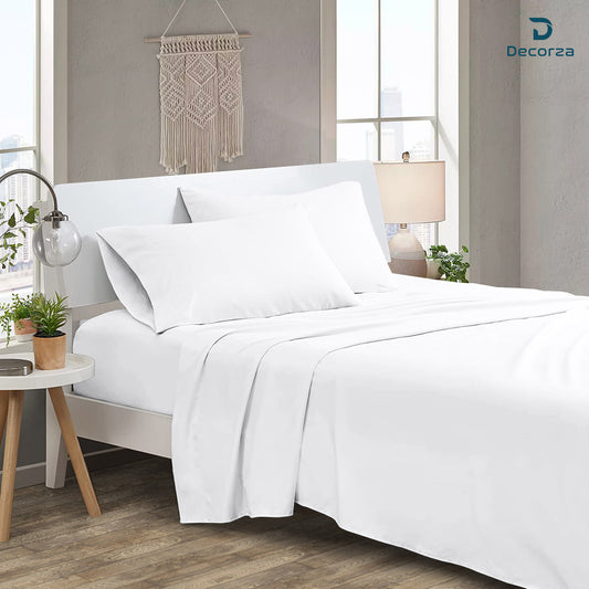Premium Brushed Microfiber 4pc Sheet Set -18"" Deep Pocket  ( 1 Fitted , 1 Flat & 2 Pillowcases )