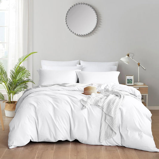 800TC 100% Organic Cotton 1pc Duvet Cover Set with Zipper Closure & Corner Ties