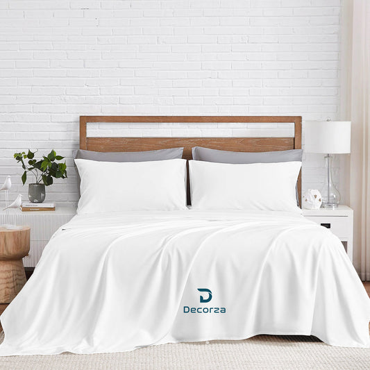 400TC 100% Organic Cotton 6pc Sheet Set -18"" Deep Pocket  ( 1 Fitted , 1 Flat & 2 Pillowcases )