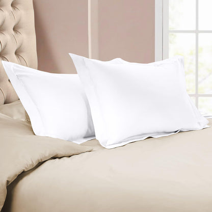 800TC 100% Organic Cotton Pillow Shams Set o f 2 - Envelope Closure