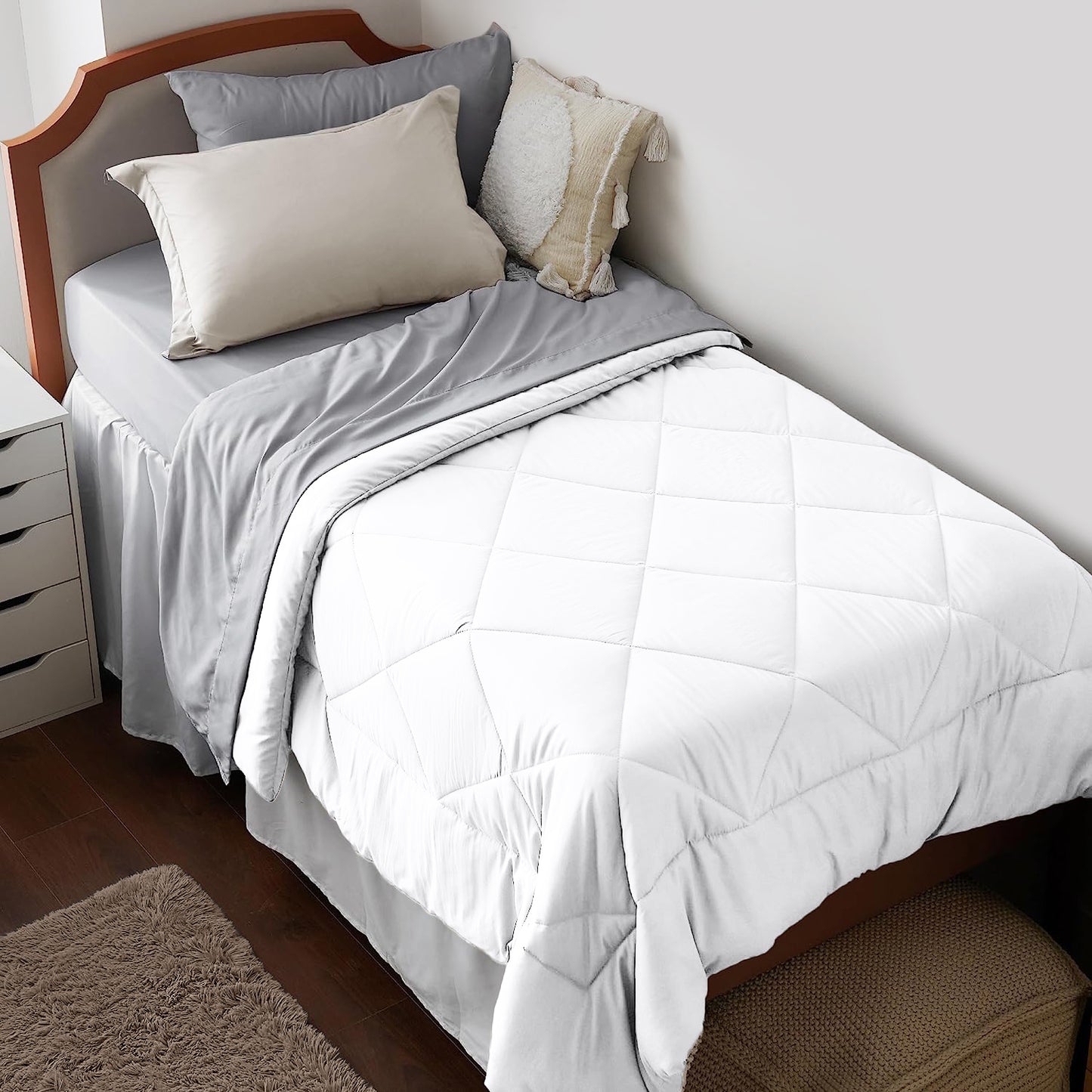 Premium Brushed Microfiber All Season Export Quality 1pc Comforter, 300GSM, 700+ Fill Power, 45 oz Fill Weight