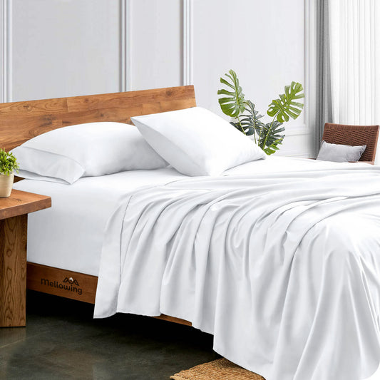 800TC 100% Organic Cotton 4pc Sheet Set -18"" Deep Pocket  ( 1 Fitted , 1 Flat & 4 Pillowcases )