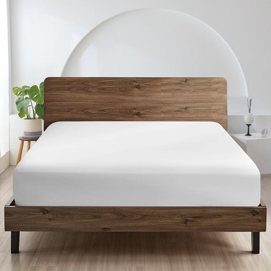 400TC 100% Organic Cotton 1pc Fitted Sheet 18" Deep Pocket