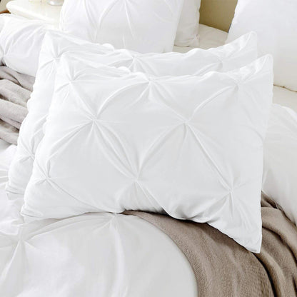 400TC 100% Organic Cotton Set of 2PC Pinch Pleated Pillow Cases Envelope Closure