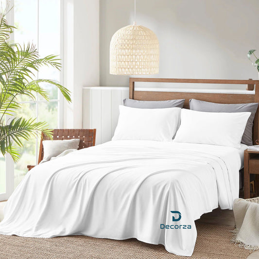 800TC 100% Organic Cotton 6pc Sheet Set -18"" Deep Pocket  ( 1 Fitted , 1 Flat & 4 Pillowcases )