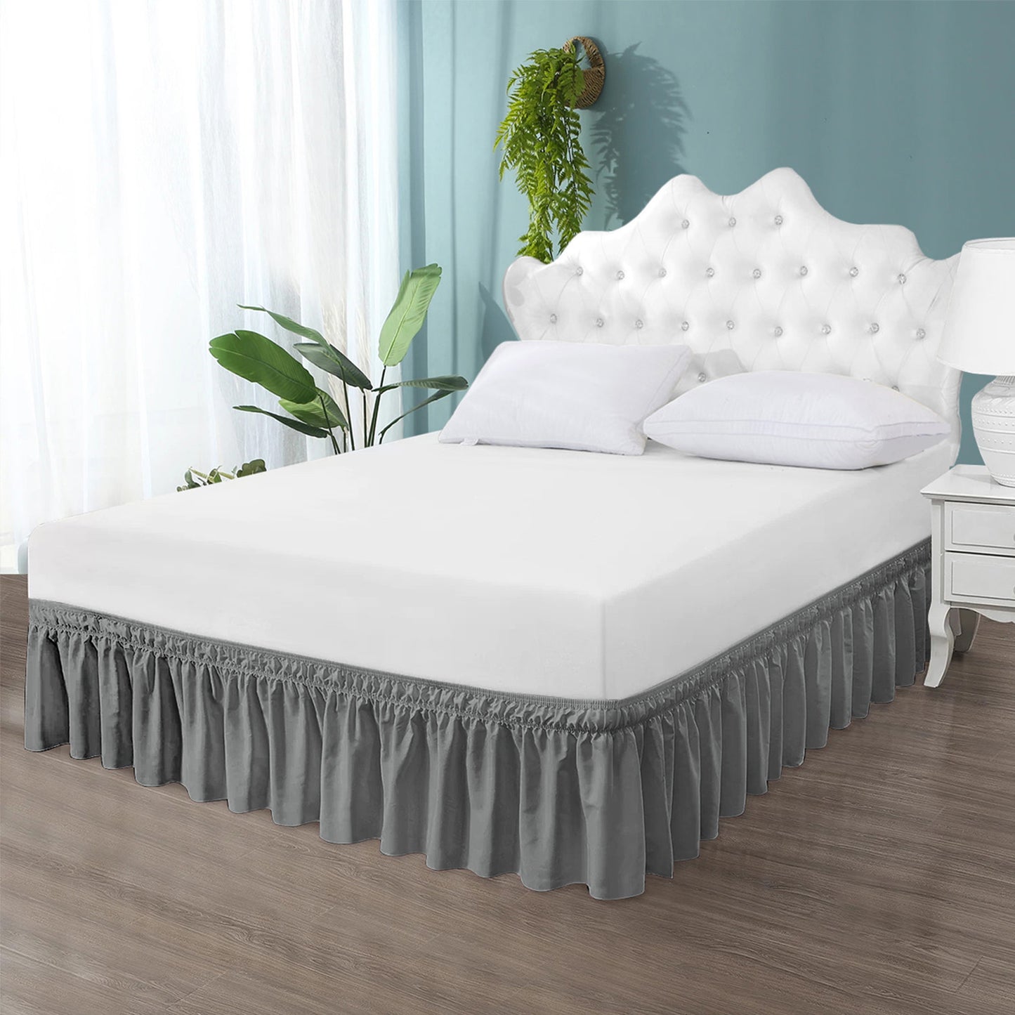 Premium Brushed Microfiber Wrap Around Ruffled 1pc Bedskirt All Drop/Size