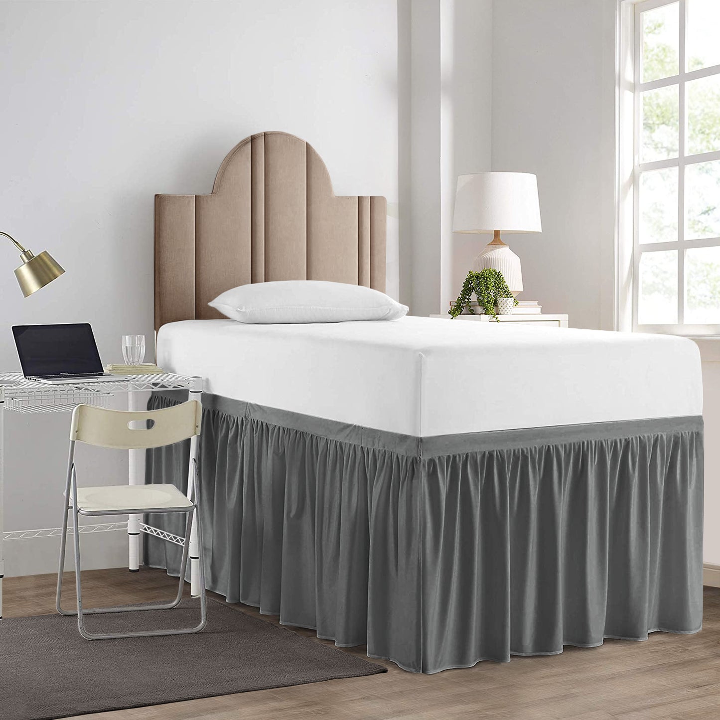 Premium Brushed Microfiber College Dorm 1pc Bedskirt All Drop/Size