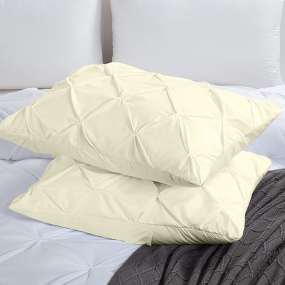 800TC 100% Organic Cotton Set of 2PC Pinch Pleated Pillow Cases Envelope Closure