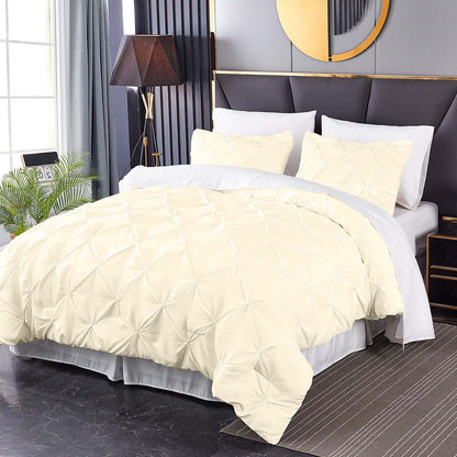 Premium Brushed Microfiber All Season Export Quality 1pc Pinch Pleated Comforter, 300GSM, 700+ Fill Power, 45 oz Fill Weight