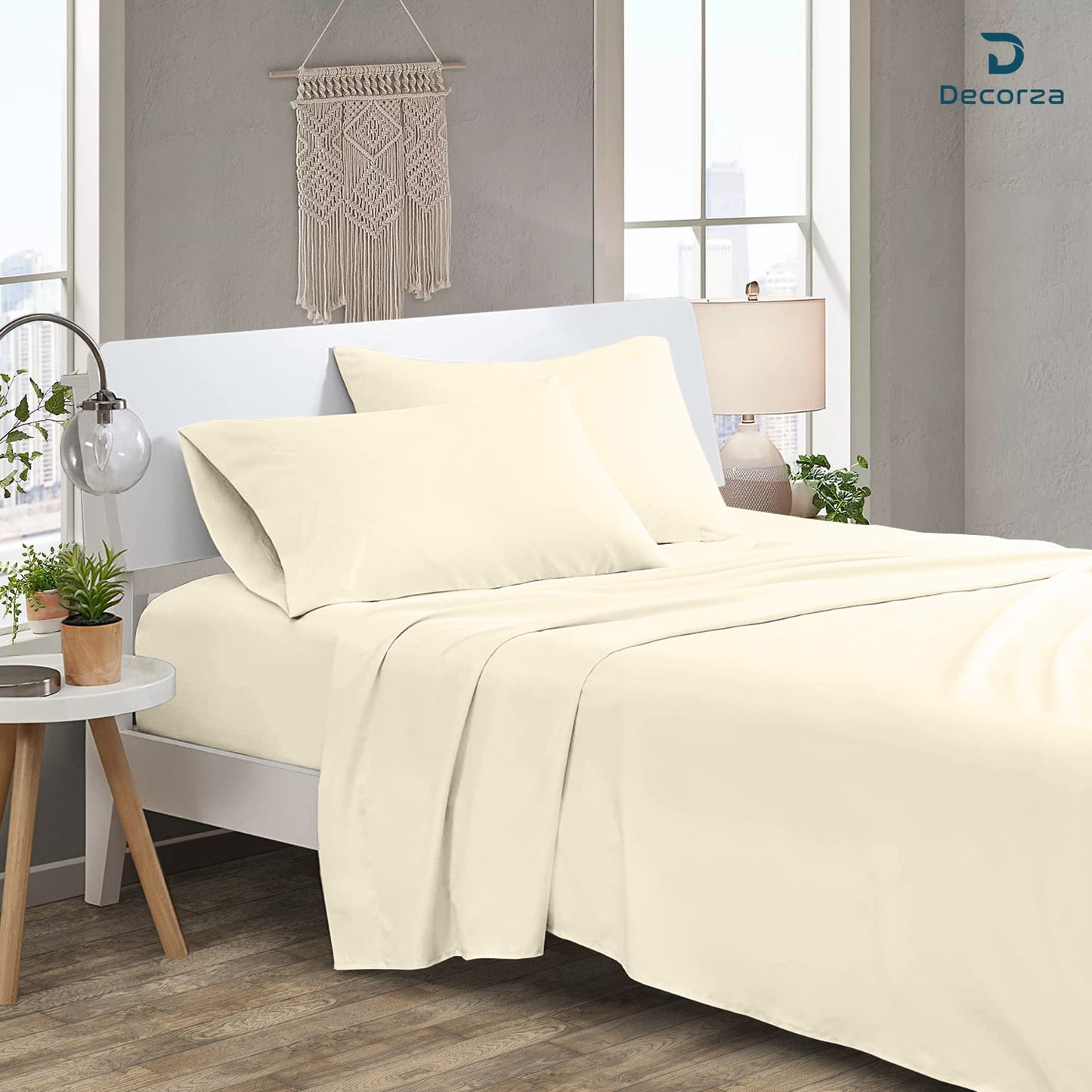 Premium Brushed Microfiber 4pc Sheet Set -18"" Deep Pocket  ( 1 Fitted , 1 Flat & 2 Pillowcases )