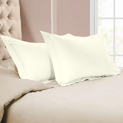 800TC 100% Organic Cotton Pillow Shams Set o f 2 - Envelope Closure