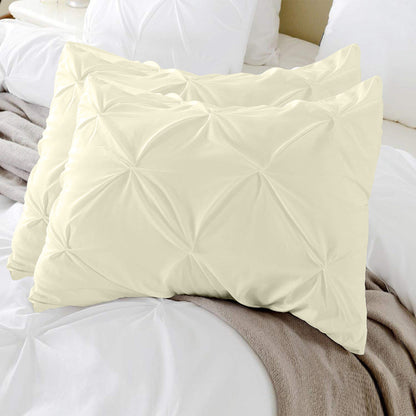400TC 100% Organic Cotton Set of 2PC Pinch Pleated Pillow Cases Envelope Closure