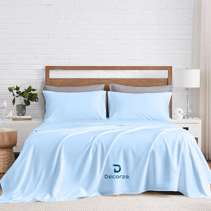 400TC 100% Organic Cotton 6pc Sheet Set -18"" Deep Pocket  ( 1 Fitted , 1 Flat & 2 Pillowcases )