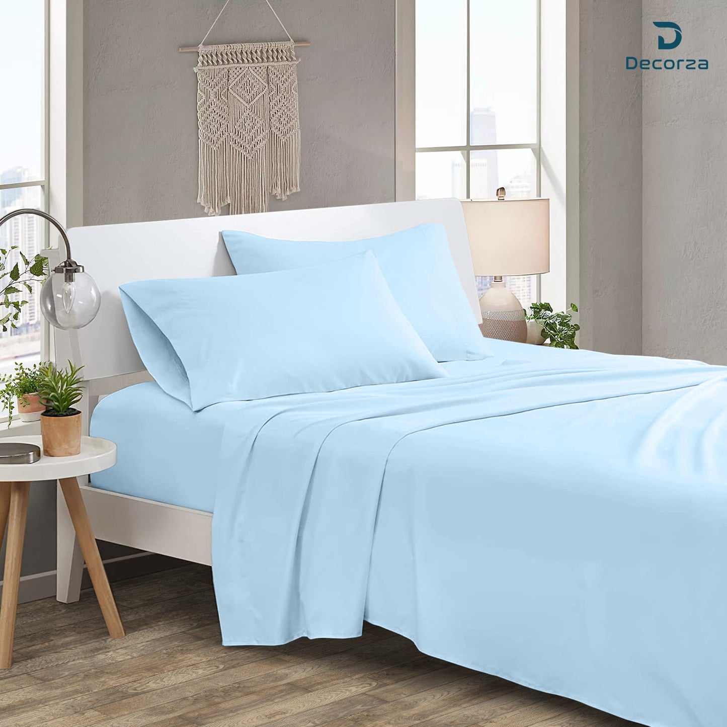 Premium Brushed Microfiber 4pc Sheet Set -18"" Deep Pocket  ( 1 Fitted , 1 Flat & 2 Pillowcases )