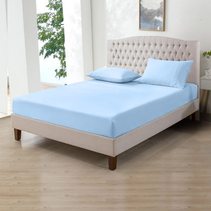 800TC 100% Organic Cotton 3pc Fitted Sheet 18" Deep Pocket ( 1 Fitted & 2 Pillowcases )