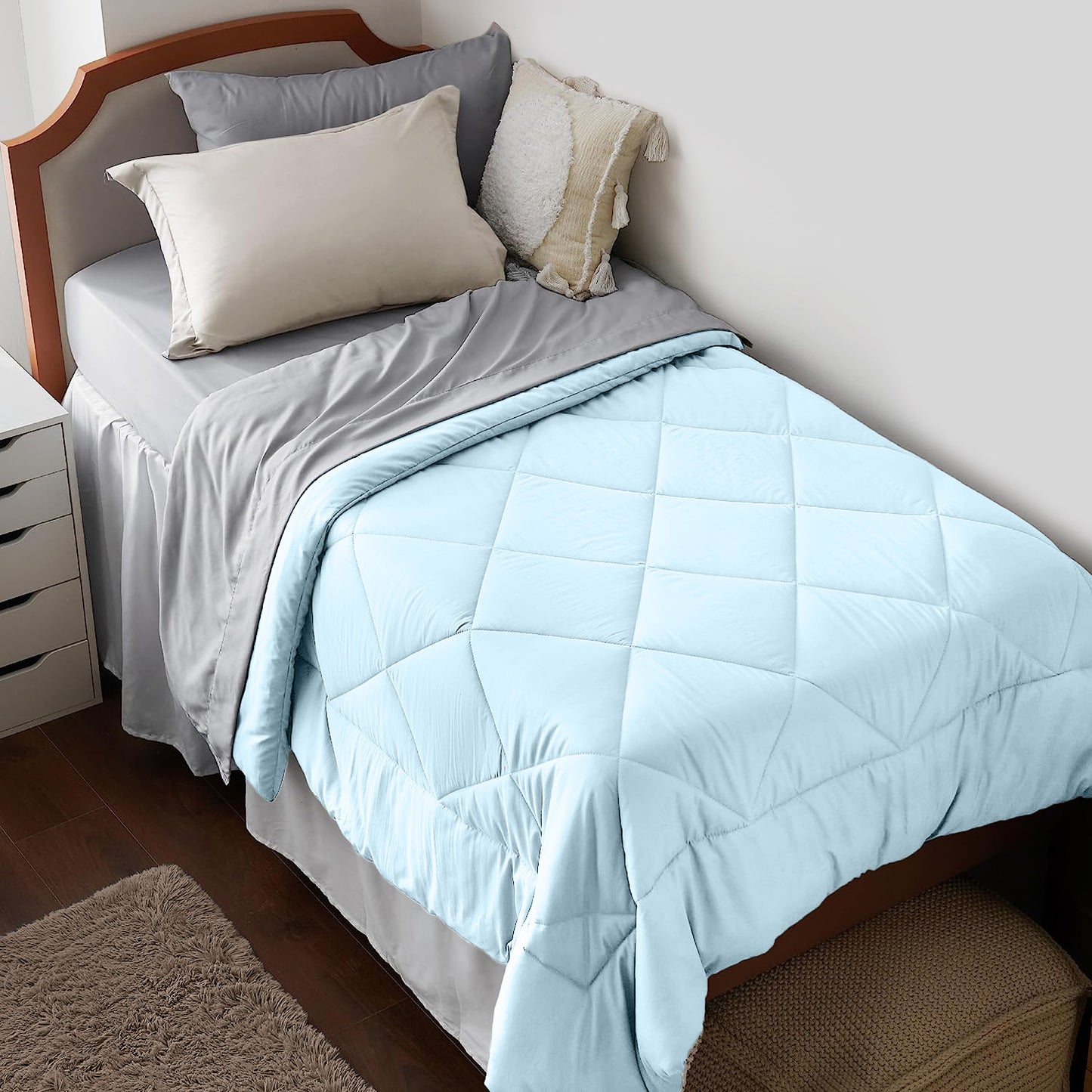 Premium Brushed Microfiber All Season Export Quality 1pc Comforter, 300GSM, 700+ Fill Power, 45 oz Fill Weight