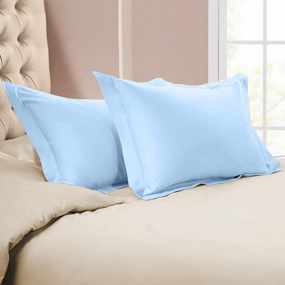 800TC 100% Organic Cotton Pillow Shams Set o f 2 - Envelope Closure
