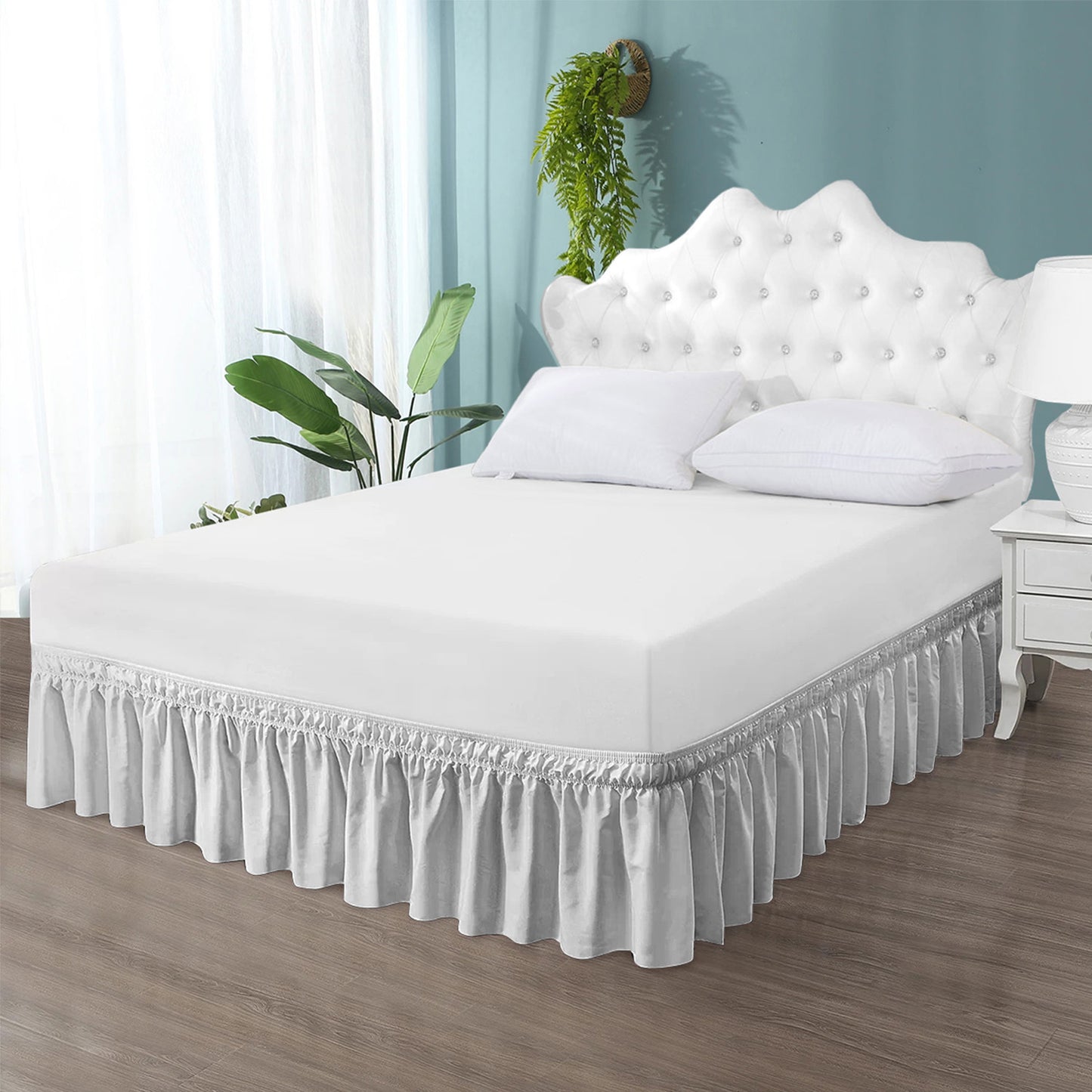 400TC 100% Organic Cotton Wrap Around Ruffled 1pc Bedskirt All Drop/Size