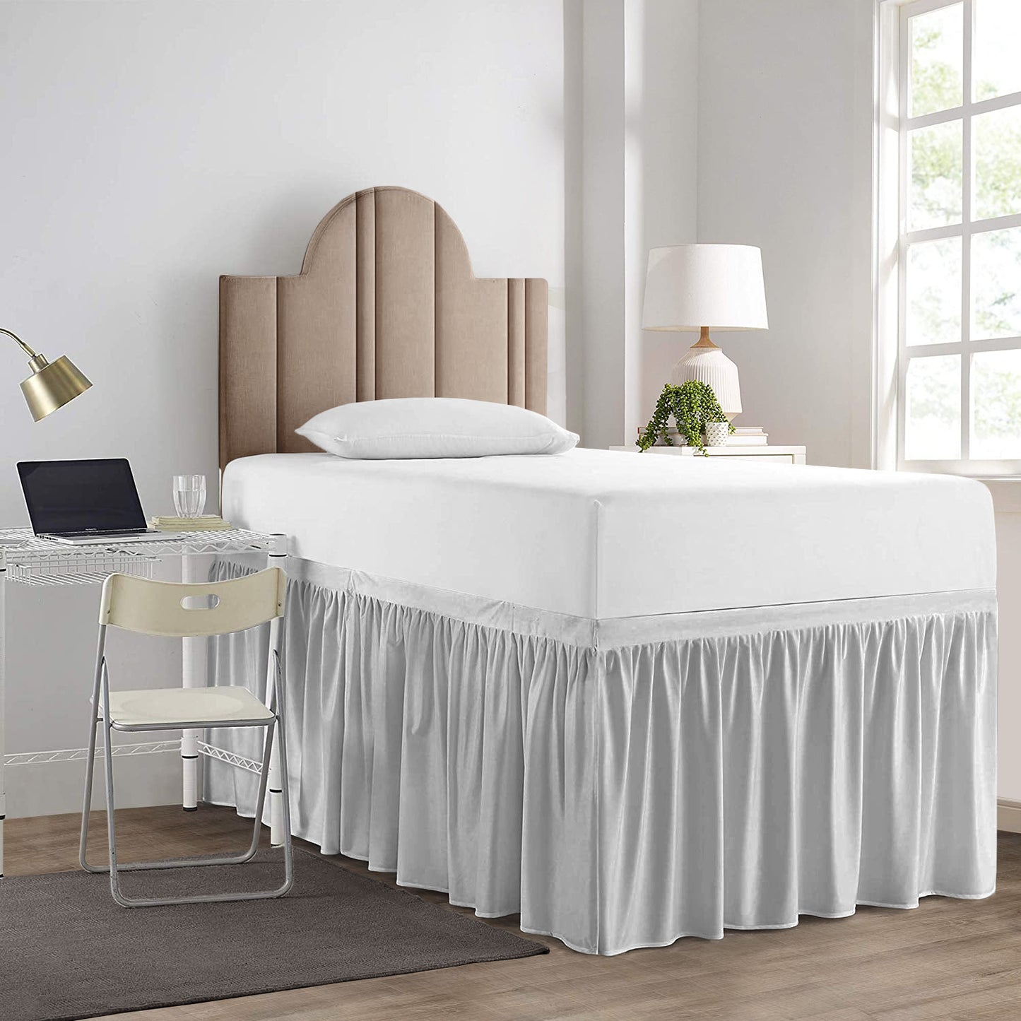 400TC 100% Organic Cotton College Dorm 1pc Bedskirt All Drop/Size